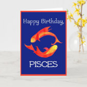 Geburtstagskarte "Pisces" Karte (Gelbe Blume)