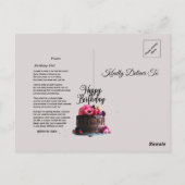 Geburtstagskarte Postkarte (Rückseite)