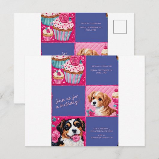 GEBURTSTAGSKARTE POSTKARTE (Vorne/Hinten)