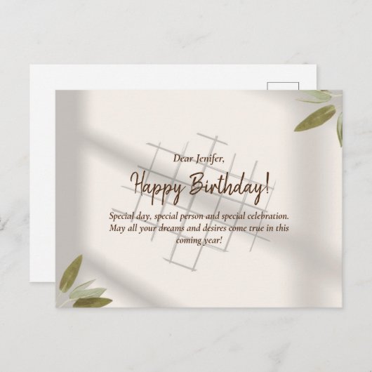 Geburtstagskarte Postkarte (Vorne/Hinten)