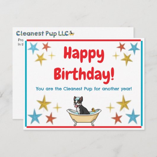 Geburtstagskarte Postkarte (Vorne/Hinten)