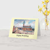 Geburtstagskarte - Rådhuspladsen, Kopenhagen Karte (Gelbe Blume)