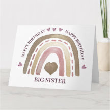 Geburtstagskarte - Rainbow Hearts Gold Plum