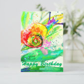 Geburtstagskarte Regenbogenfarben Schneckenmalerei Karte (Stehend Vorderseite)