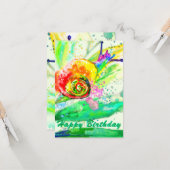 Geburtstagskarte Regenbogenfarben Schneckenmalerei Karte (Vorderseite/Rückseite Beispiel)