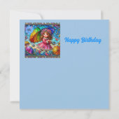 GEBURTSTAGSKARTE ~ Retro Girl mit Schirm ~ (Rückseite)