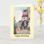 Geburtstagskarte - San Remo, Italien Karte (Gelbe Blume)