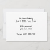 Geburtstagskarte Save the Date (Rückseite)