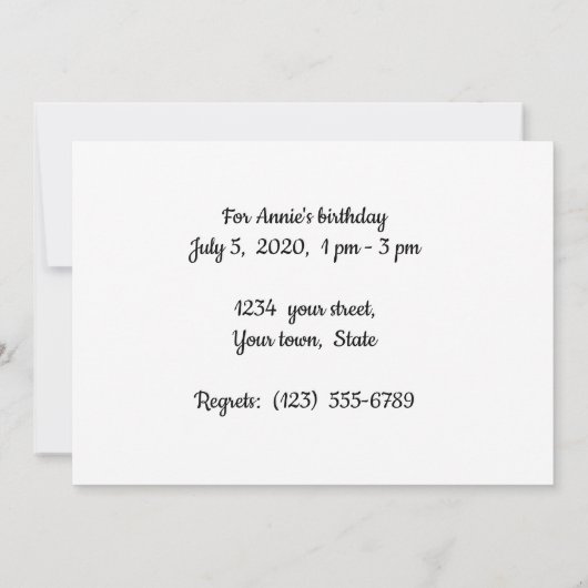 Geburtstagskarte Save the Date (Rückseite)