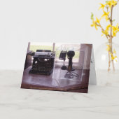 Geburtstagskarte "Schreibmaschine & Telefon" Karte (Gelbe Blume)