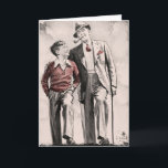 Geburtstagskarte Son Father Retro Vintagen Junge d Karte<br><div class="desc">Diese Geburtstagskarte zeigt ein Vintage-Bild aus dem Jahr 1938,  das einen tadenden Vater mit seinem Arm um seinen Jungen zeigt. Die Innenseite lautet: "Glücklich zum Geburtstag,  Sohn."</div>
