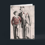 Geburtstagskarte Son Father Retro Vintagen Junge d Karte<br><div class="desc">Diese Geburtstagskarte zeigt ein Vintage-Bild aus dem Jahr 1938,  das einen tadenden Vater mit seinem Arm um seinen Jungen zeigt. Die Innenseite lautet: "Glücklich zum Geburtstag,  Sohn."</div>