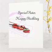 Geburtstagskarte: SonderSchwester Karte (Gelbe Blume)