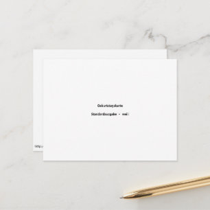 Geburtstagskarte Standardausgabe weiß Postkarte