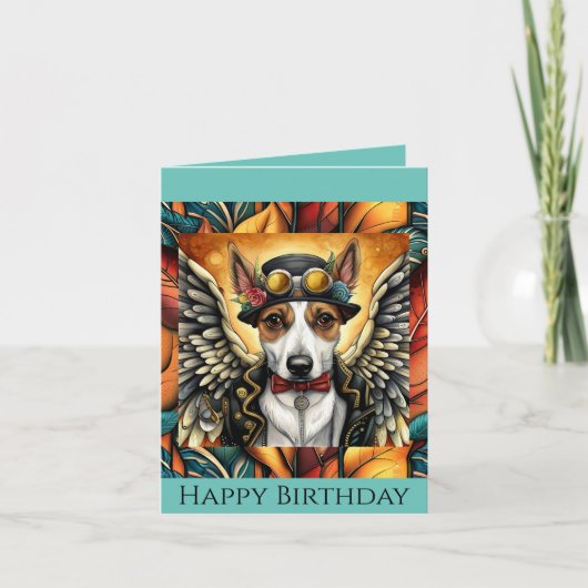 Geburtstagskarte Steampton Hund Geburtstagskarte (Vorderseite)