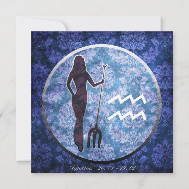 Geburtstagskarte: Sternzeichen Wassermann (Vorderseite)