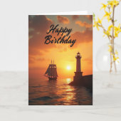 Geburtstagskarte Sunset Sail Karte (Gelbe Blume)