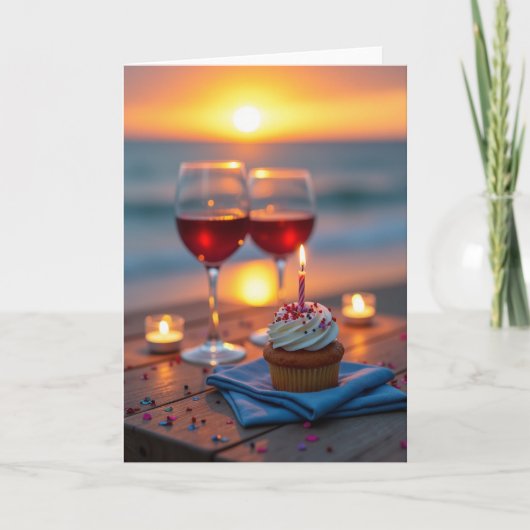 Geburtstagskarte Sunset Waters Karte (Vorderseite)