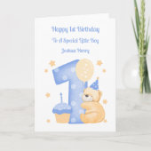 Geburtstagskarte Teddybär 1. Geburtstag Junge Karte (Vorderseite)