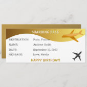 Geburtstagskarte Überraschungskarte Boarding (Vorne/Hinten)