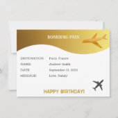 Geburtstagskarte Überraschungskarte Boarding (Vorderseite)