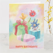 GEBURTSTAGSKARTE UND BLUME KARTE (Gelbe Blume)