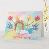 GEBURTSTAGSKARTE UND BLUME KARTE (Gelbe Blume)