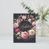 Geburtstagskarte: Vibranntes Blumenthema Postkarte (Stehend Vorderseite)