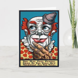 Geburtstagskarte Vintage Clown Narr Feiertagskarte