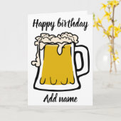 Geburtstagskarte von Bierglas Karte (Gelbe Blume)