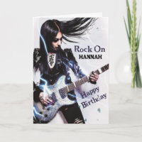 Geburtstagskarte von Frauen mit Rockstar/Schwermet
