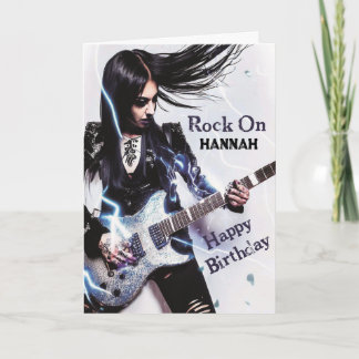Geburtstagskarte von Frauen mit Rockstar/Schwermet Karte