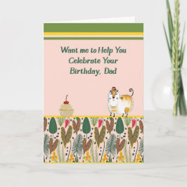 Geburtstagskarte von Katze zu Vater Karte