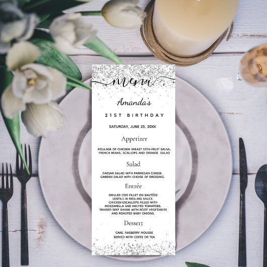 Geburtstagskarte Weißer Glitzer Glitzern Werbekarte