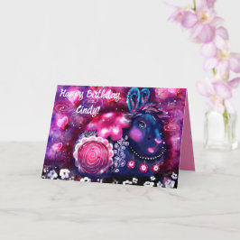 Geburtstagskarte - Whimsical Rabbit "Glamour Bunny Karte