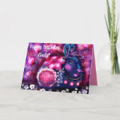 Geburtstagskarte - Whimsical Rabbit "Glamour Bunny Karte (Vorderseite)