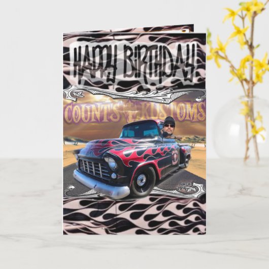 Geburtstagskarte zählt Kustys Karte (Gelbe Blume)