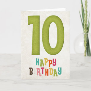 Geburtstagskarte zum 10. Geburtstag Design 2 Karte