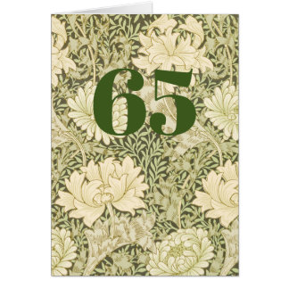 Geburtstagskarte zum 65. mit Blumendesign und Falz