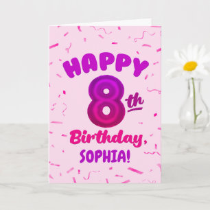 Geburtstagskarte zum 8. Geburtstag mit individuell Karte