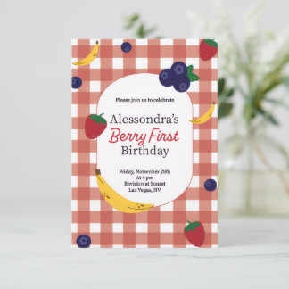 Geburtstagskarte zum ersten Geburtstag mit Beeren