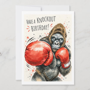 Geburtstagskarte zum Knockout Lustiger Gorilla-B Feiertagskarte