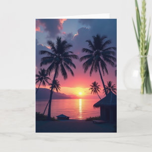 Geburtstagskarte zum Sonnenuntergang Karte