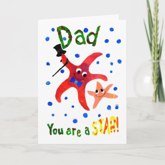 Geburtstagskarte zum Vater: Starfish Karte (Vorderseite)