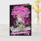 Geburtstagskartei Girl DJ Karte (Gelbe Blume)