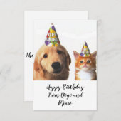 Geburtstagskarten aus Dogo und Miaw Dankeskarte (Vorne/Hinten)