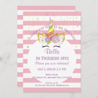 Geburtstagskarten aus Rosa und Gold Einladung