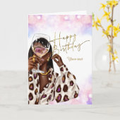 Geburtstagskarten der Afroamerikanerin Karte (Gelbe Blume)