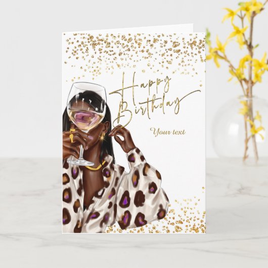 Geburtstagskarten der Afroamerikanerin Karte (Gelbe Blume)