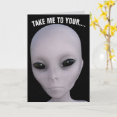 GEBURTSTAGSKARTEN der ALIEN Karte (Gelbe Blume)